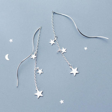 Falling Stars Silver Earrings-Your Soul Place